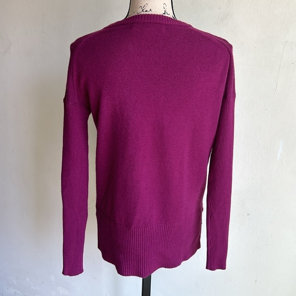 Lilly Pulitzer Long Sleeve Crewneck Maroon Sweater Side XXS - Picture 9 of 11